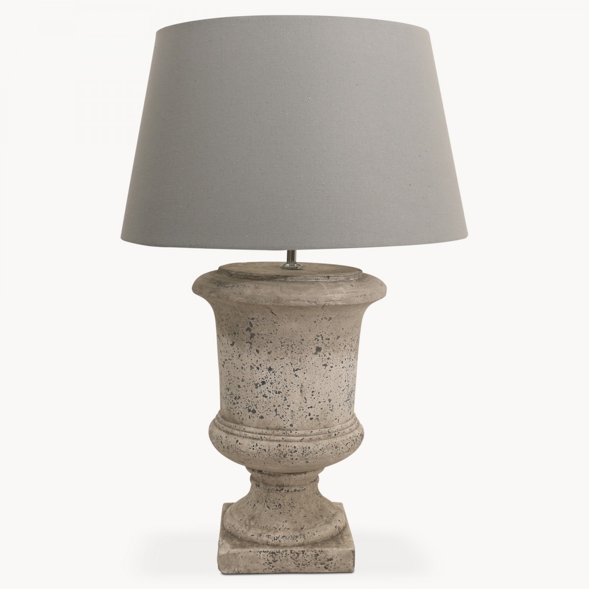 Birkdale Stone Urn Lamp With Grey Shade Lighting One World