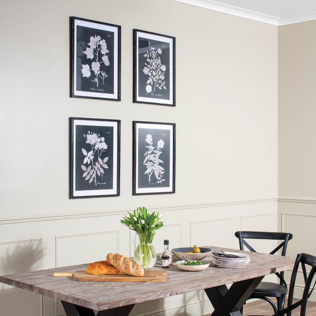 Brookby Set of 4 Framed Midnight Botanical Wall Art Wall Art One World