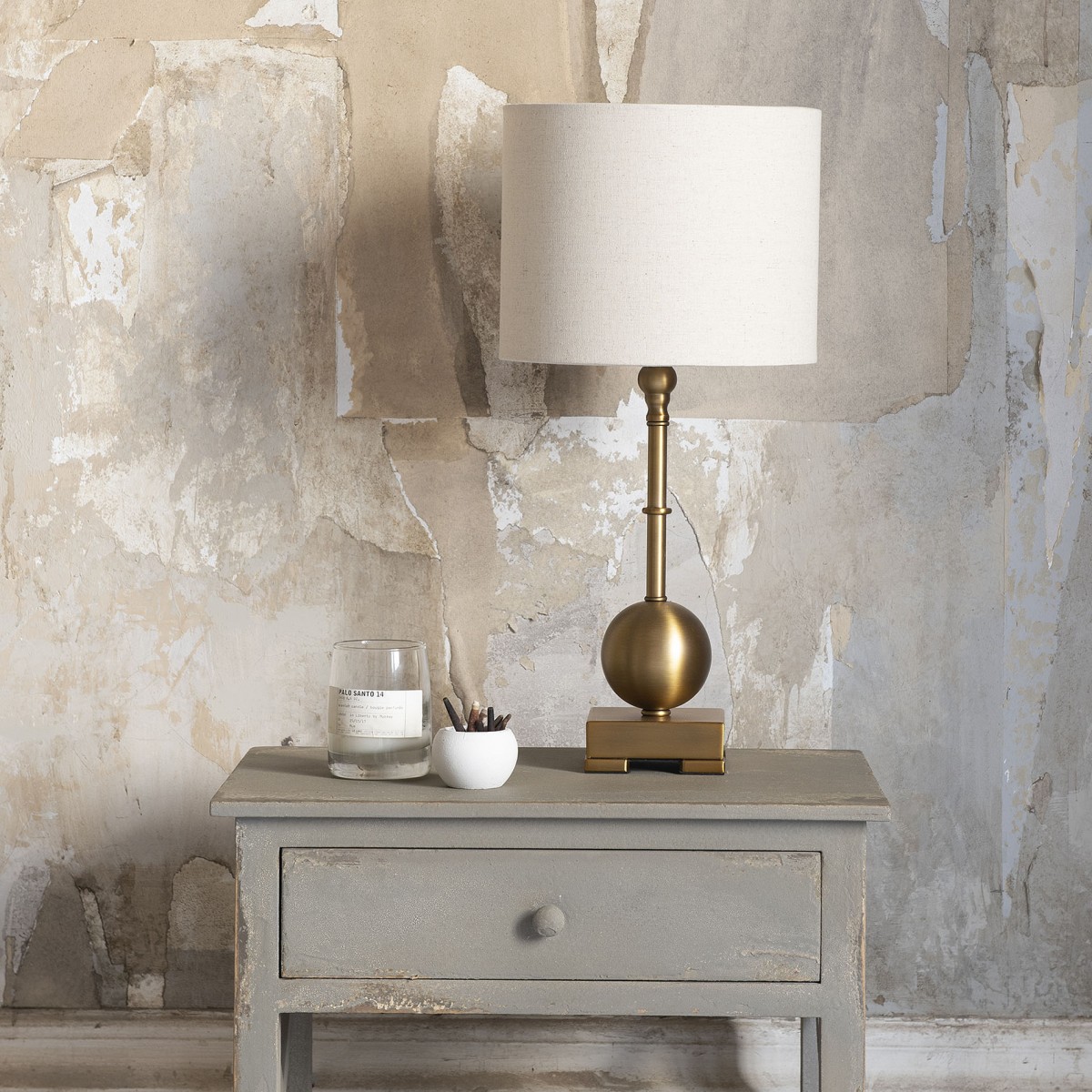 Clifton Brushed Gold Bedside Lamp with Shade Lighting One World
