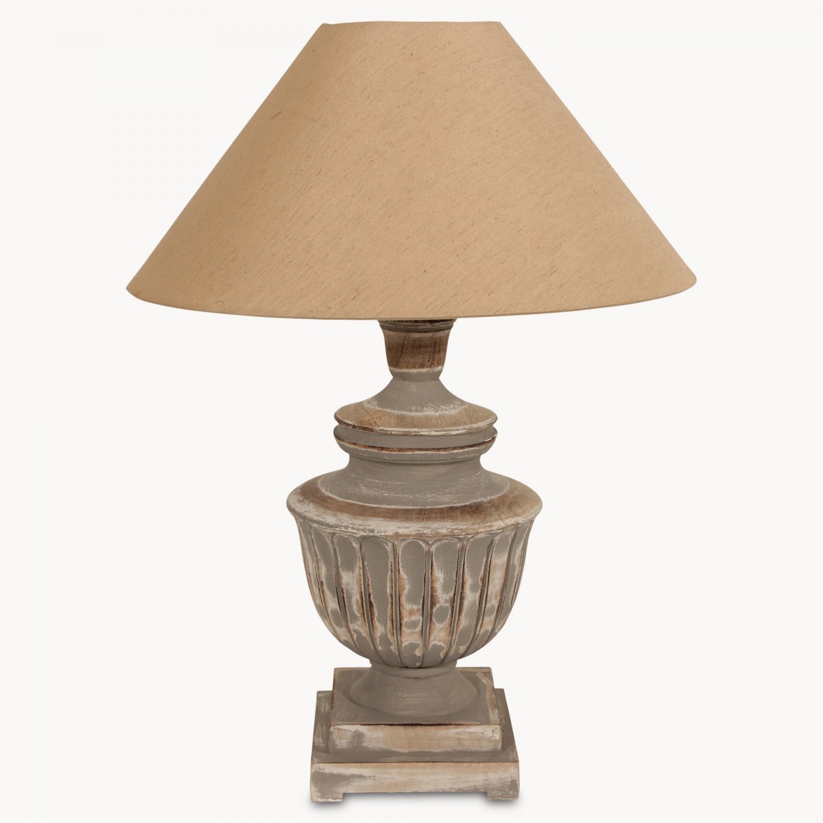Redwood Grey Wash Large Lamp with Shade Lighting One World