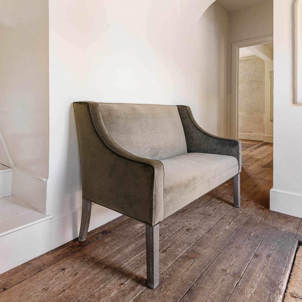 St James Velvet Green Bench Seating One World