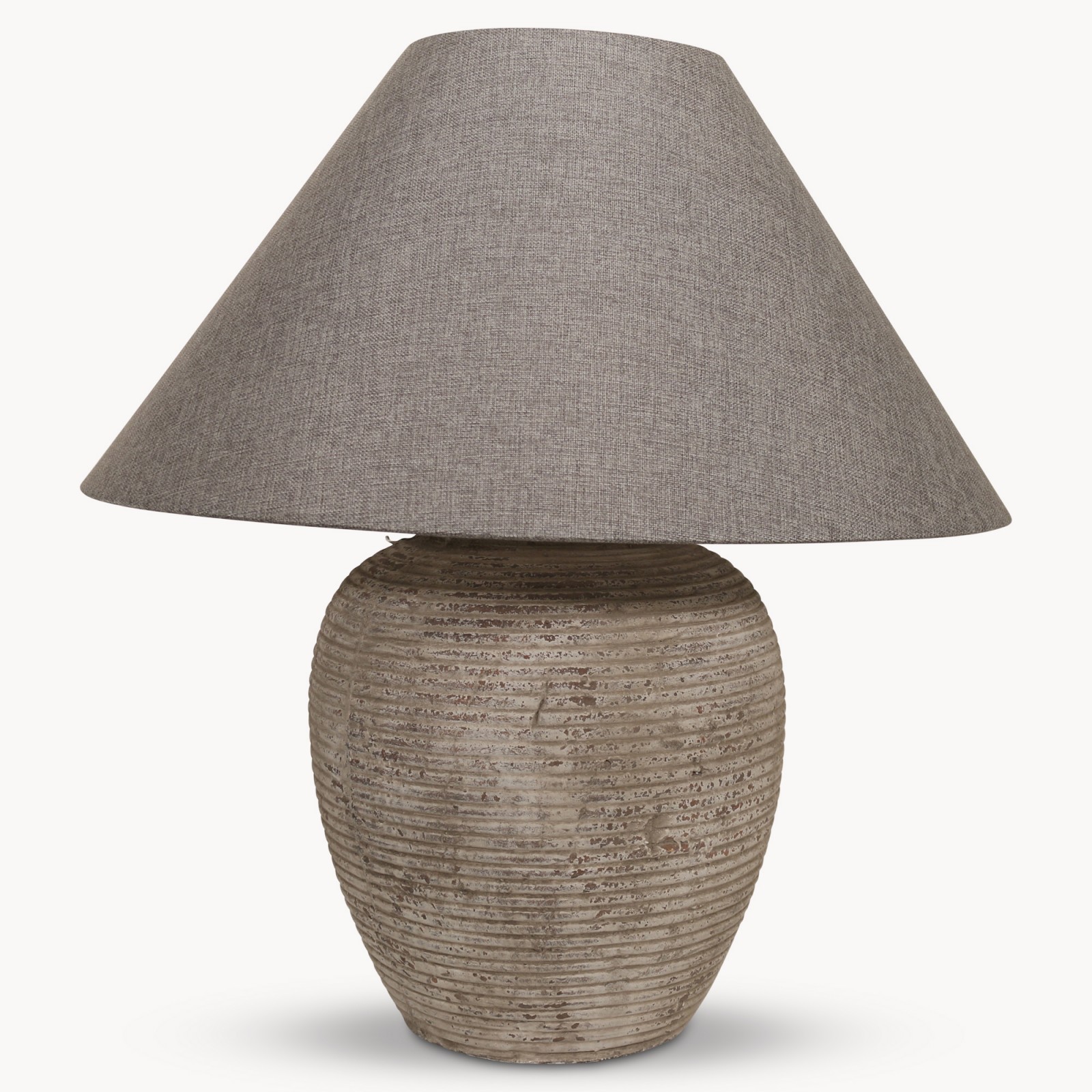 Birkdale Large Stone Lamp with Grey Shade | One World