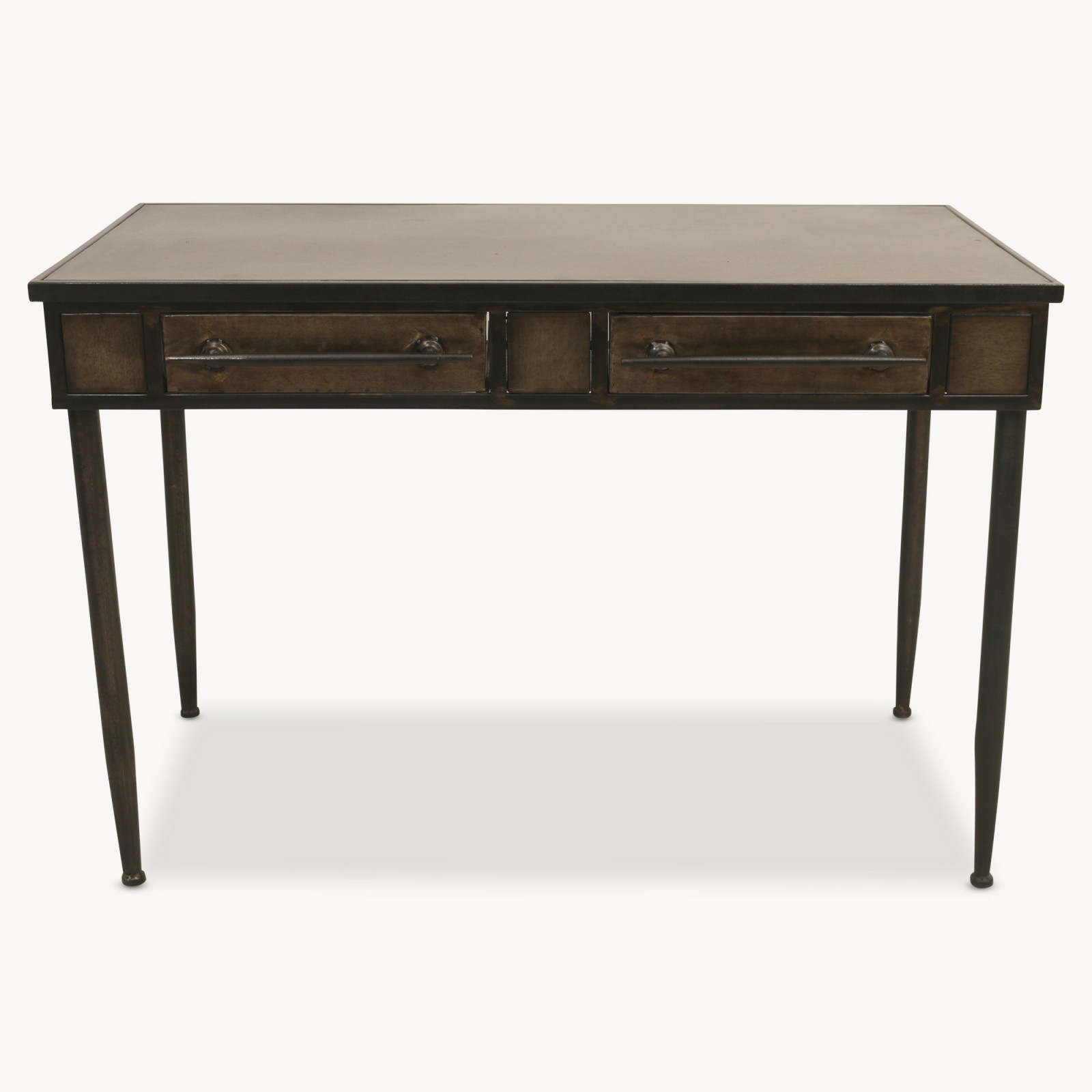 Brookby Metal Desk with Two Drawers Tables One World