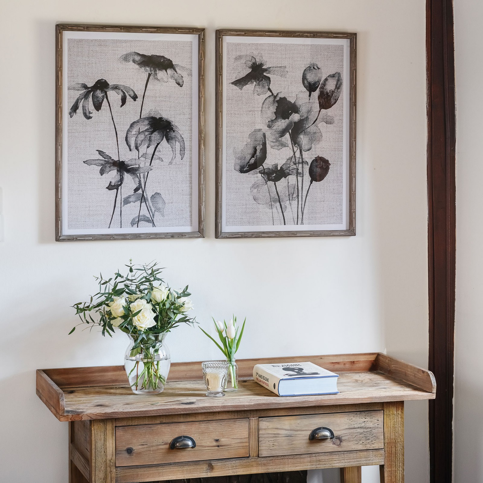 Brookby Set of 2 Framed Wilted Flower Wall Art Wall Art One World