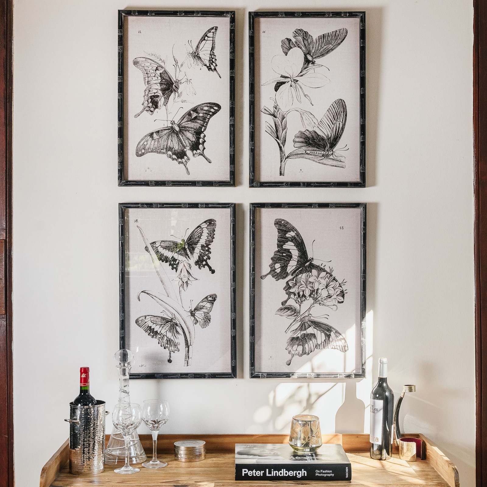 Brookby Set of 4 Framed Butterfly Wall Art Wall Art One World