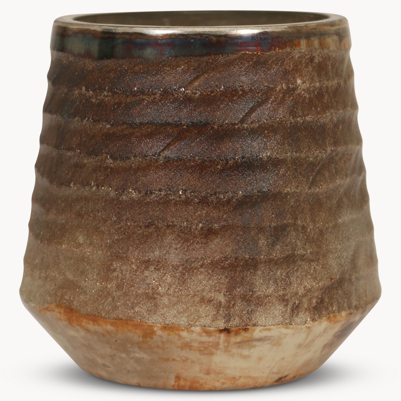 Claymore Glass Vase in Rust Finish One World