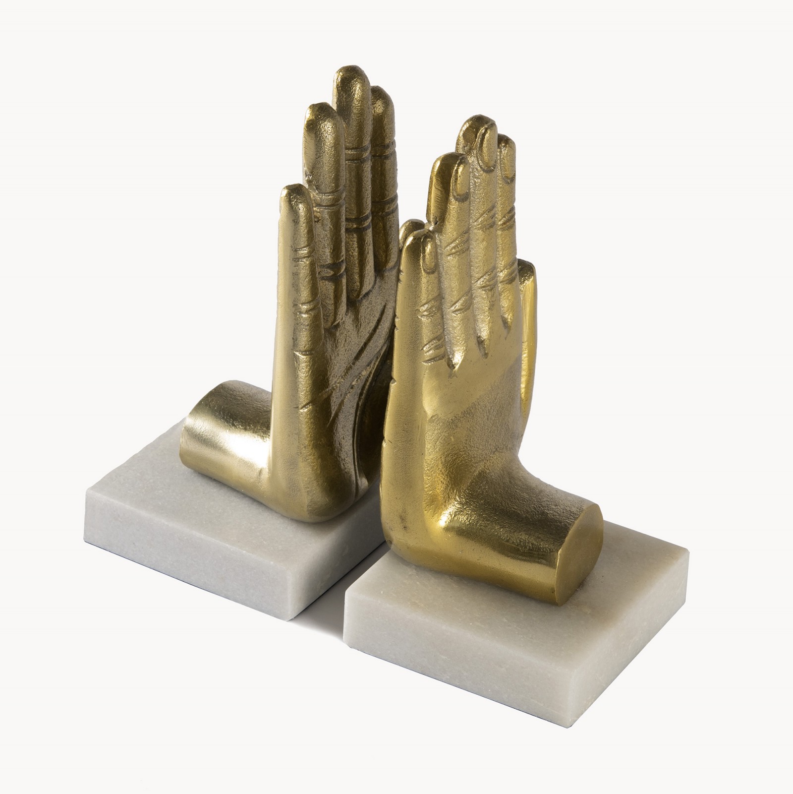 Crofton Set of 2 Hand Bookends in Gold Finish Bookends One World