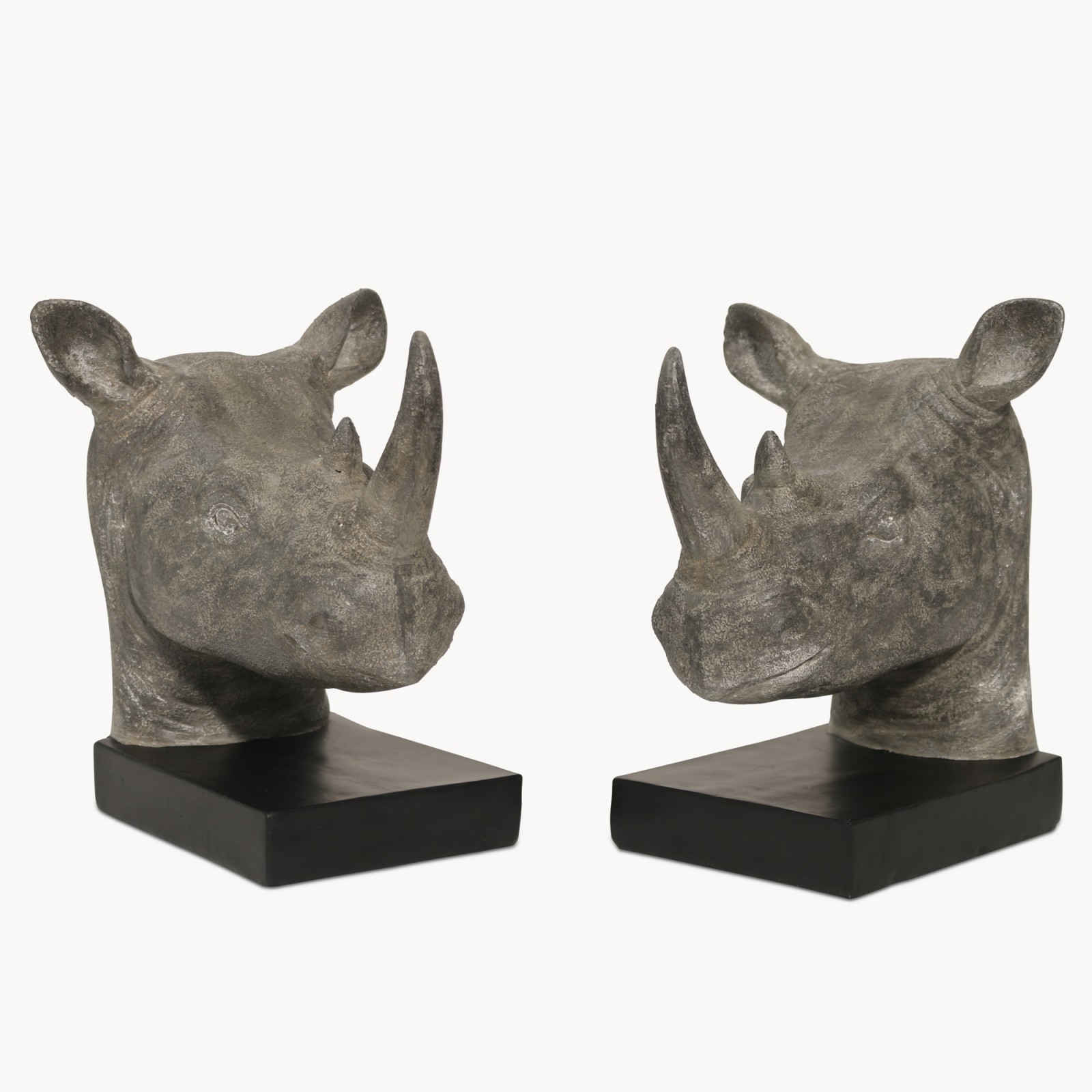 Kenton Set of 2 Grey Rhinoceros Bookends Bookends One World