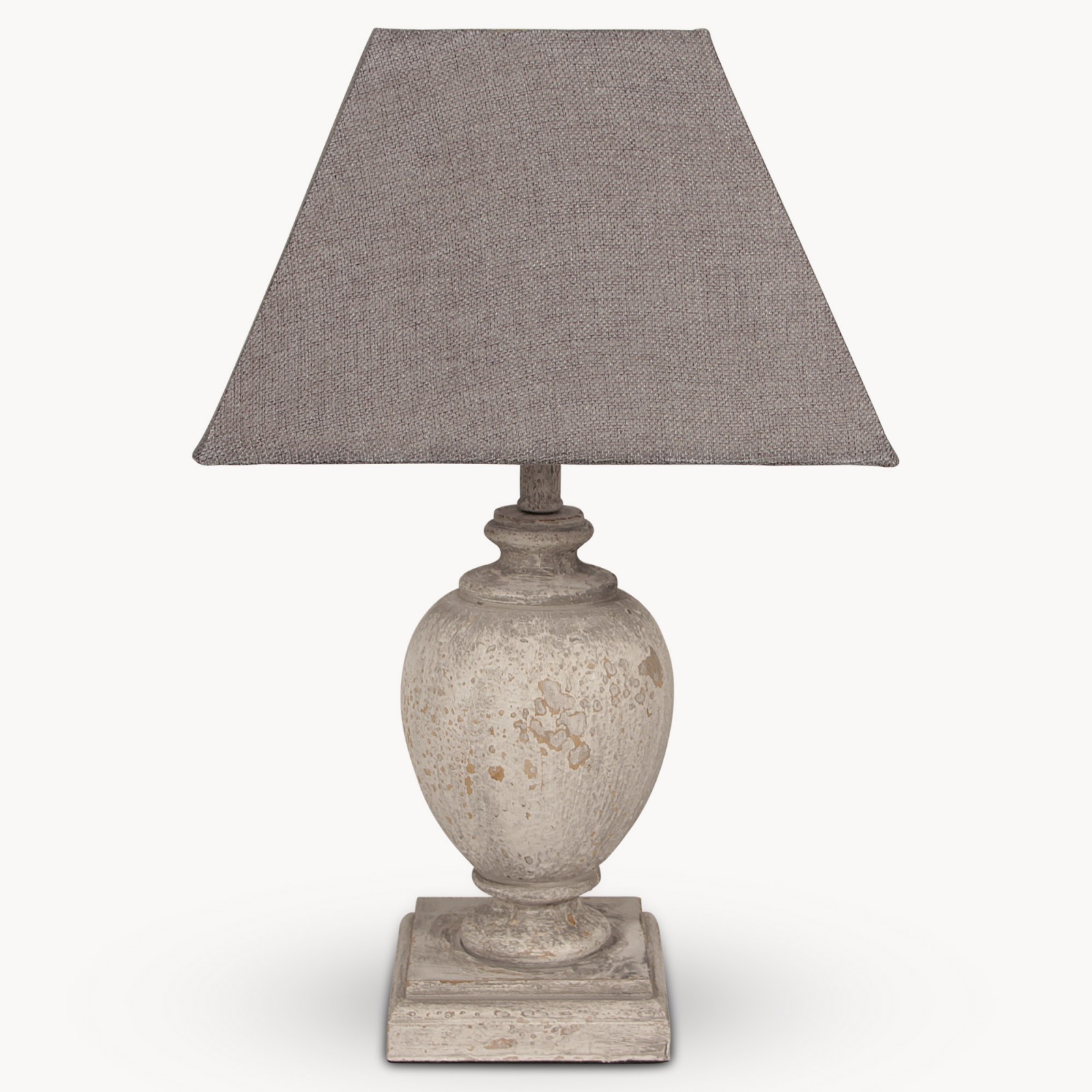 Mowbray Light Grey Square Table Lamp with Square Grey Shade | One World