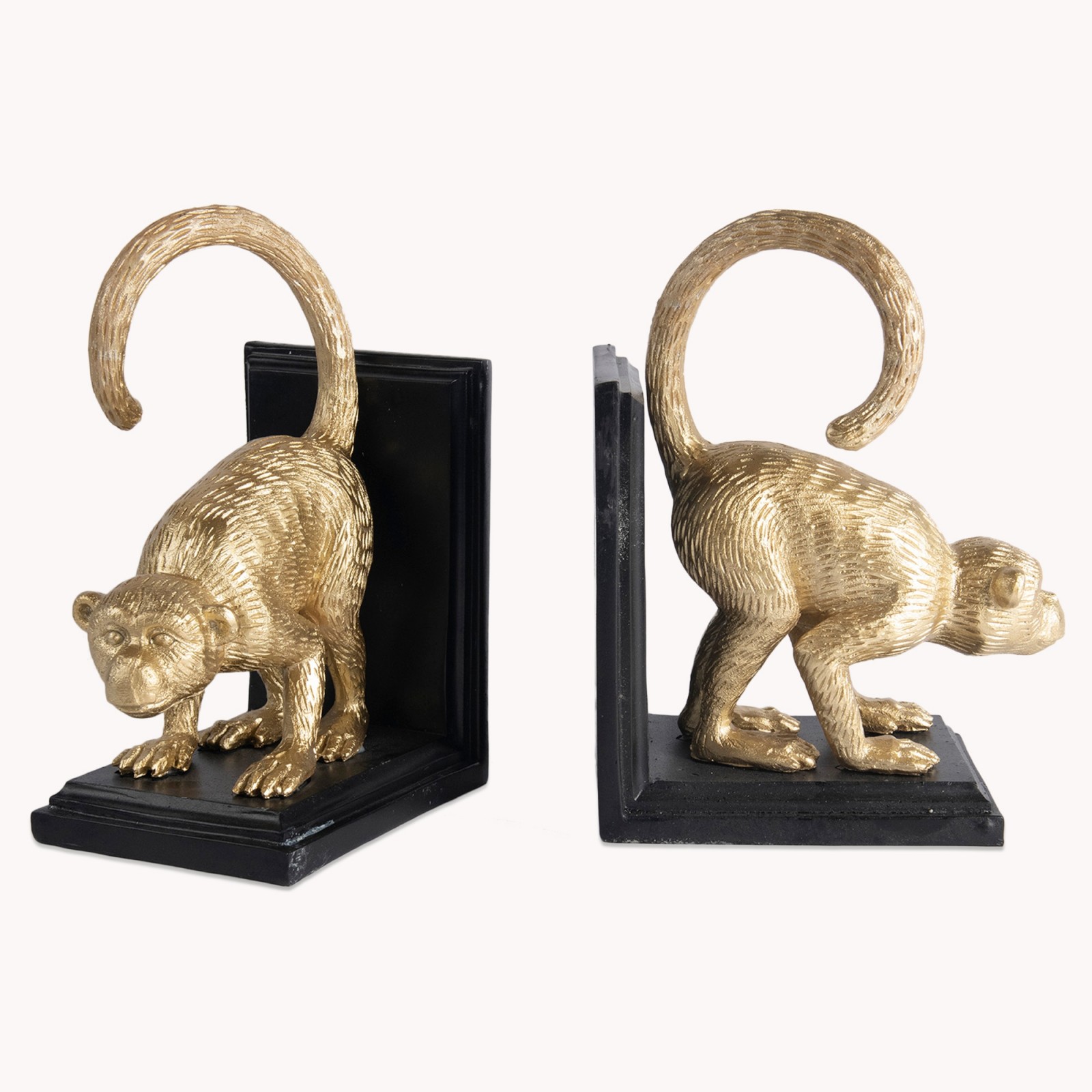 Crofton Set of 2 Gold Monkey Bookends Bookends One World