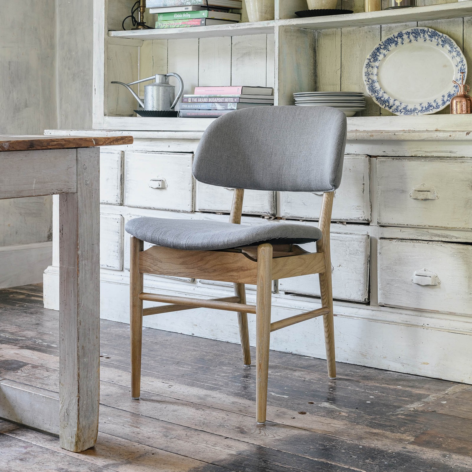 St James Soft Grey and Oak Dining Chair Seating One World
