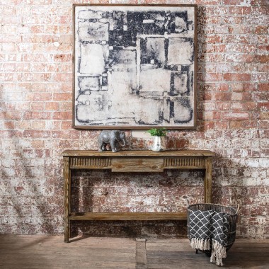 Woodcroft Small Vintage Slim Console Table | One World