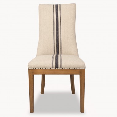 St James Blue Stripe and Oak Dining Chair | One World