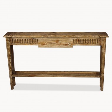Woodcroft Small Vintage Slim Console Table | One World
