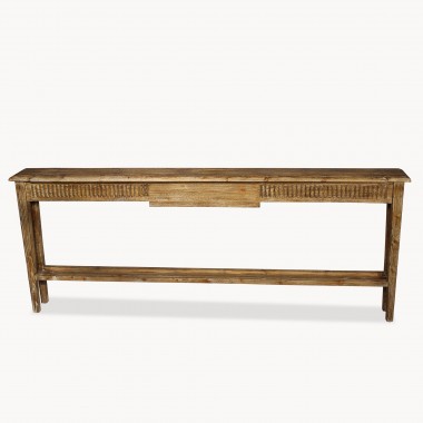 Woodcroft Large Vintage Slim Console Table | One World