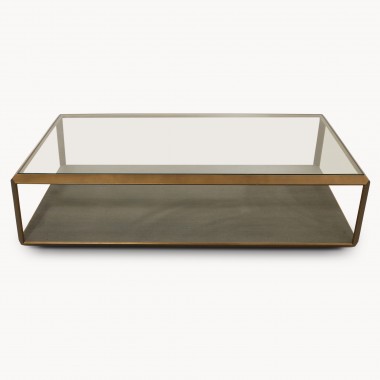 Coffee Tables One World Seymour Reen Gl Coffee Table In Antique Br Finish One World