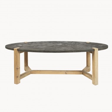 Monomoy Recycled Pine Stone Top Coffee Table | One World