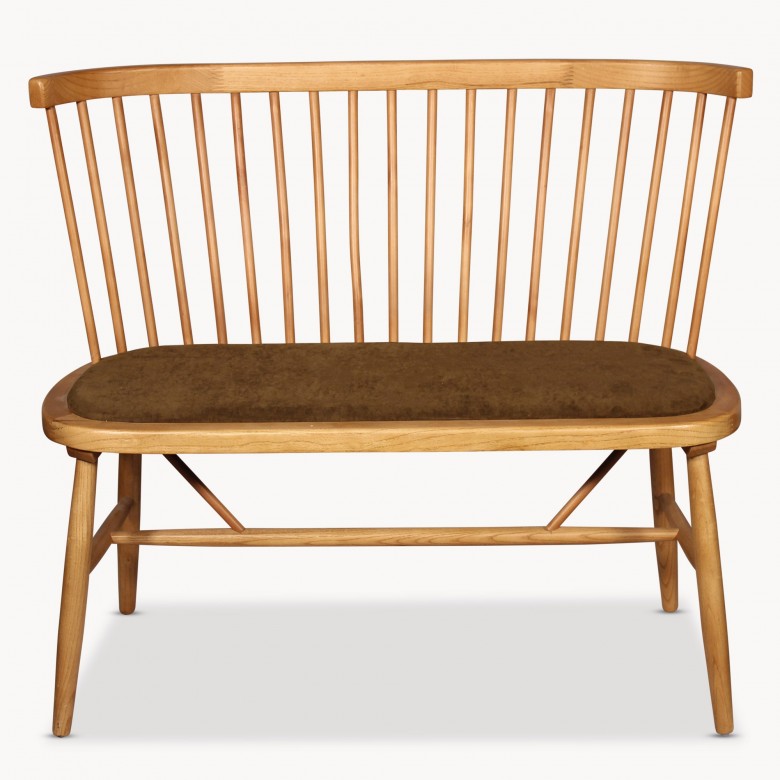 Mansfield Spindle Bench With Velvet Seat | Benches | One World