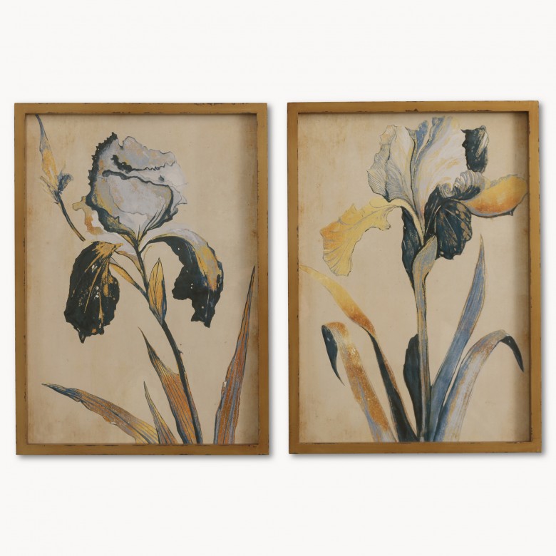 Brookby Set of 2 Framed Blue Iris Wall Art Style 1 Wall Art One World