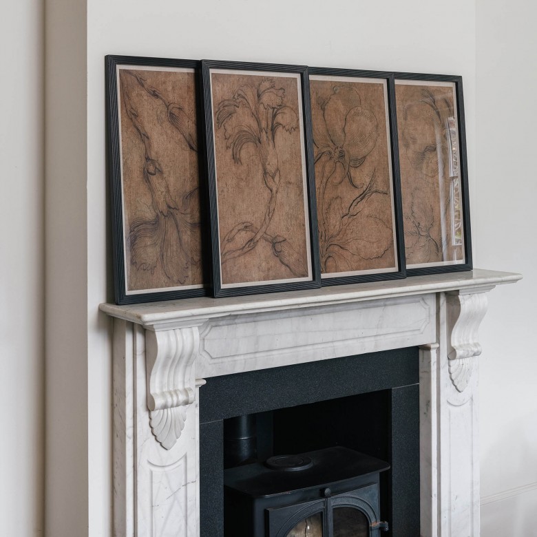 Brookby Set of 4 Framed Floral Wall Art Wall Art One World