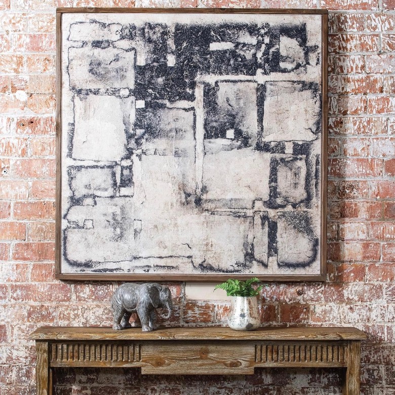 Brookby Wood Monochrome Framed Wall Art Wall Art One World