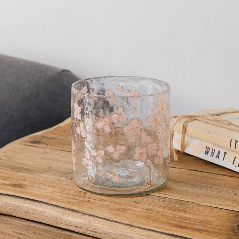 Claymore Floral Glass Candle Holder Candle Holders One World