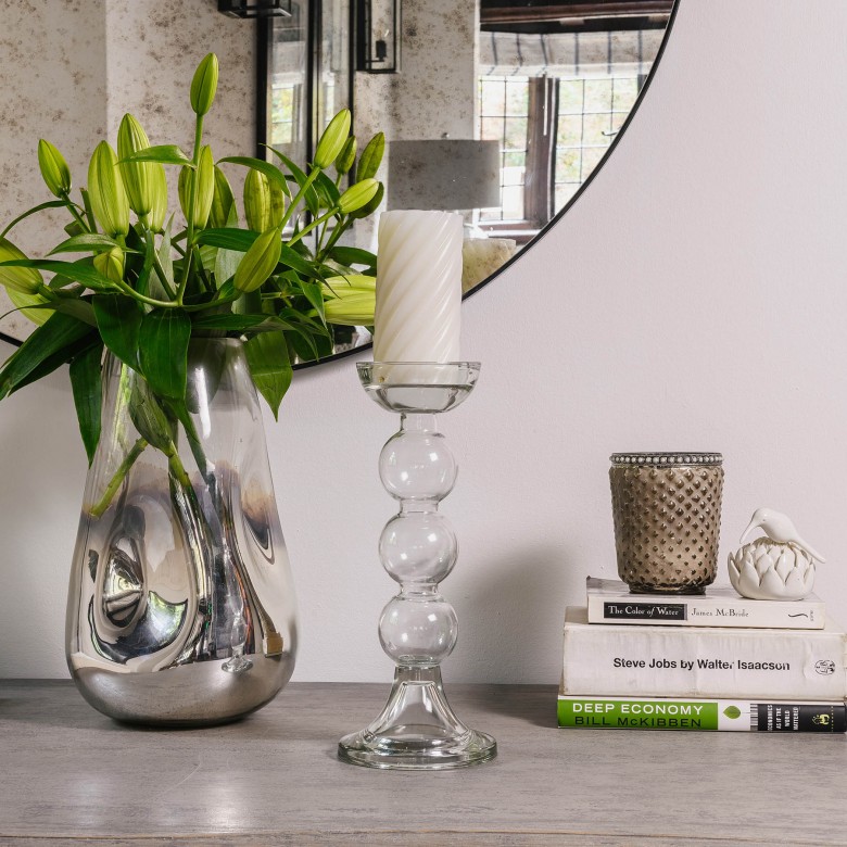 Claymore Pillar Glass Candle Holder Candle Holders One World