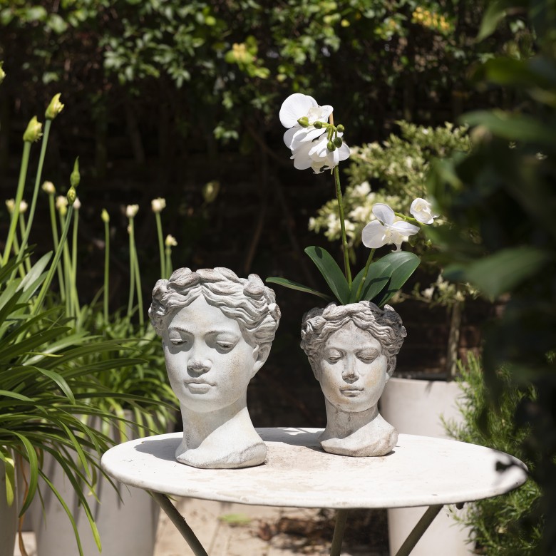 Crofton Cement Bust Planter Planters, Vases & Baskets One World