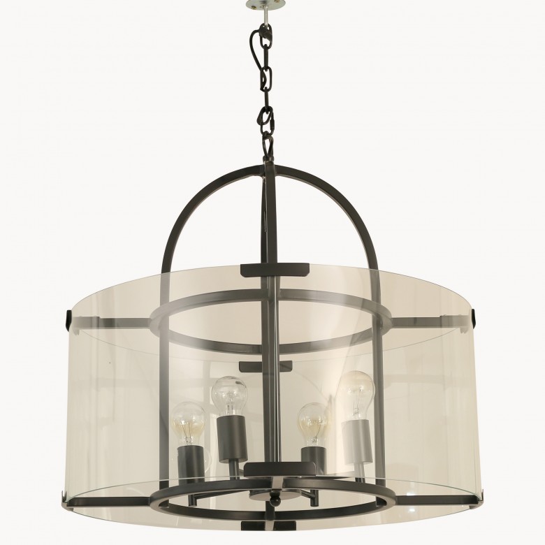 Dunbar Antique Black and Glass Pendant Lighting One World