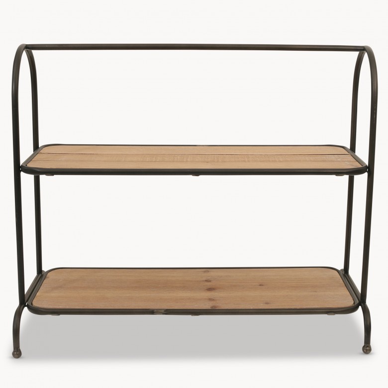 Granville Iron and Wood Standing Shelf Storage One World