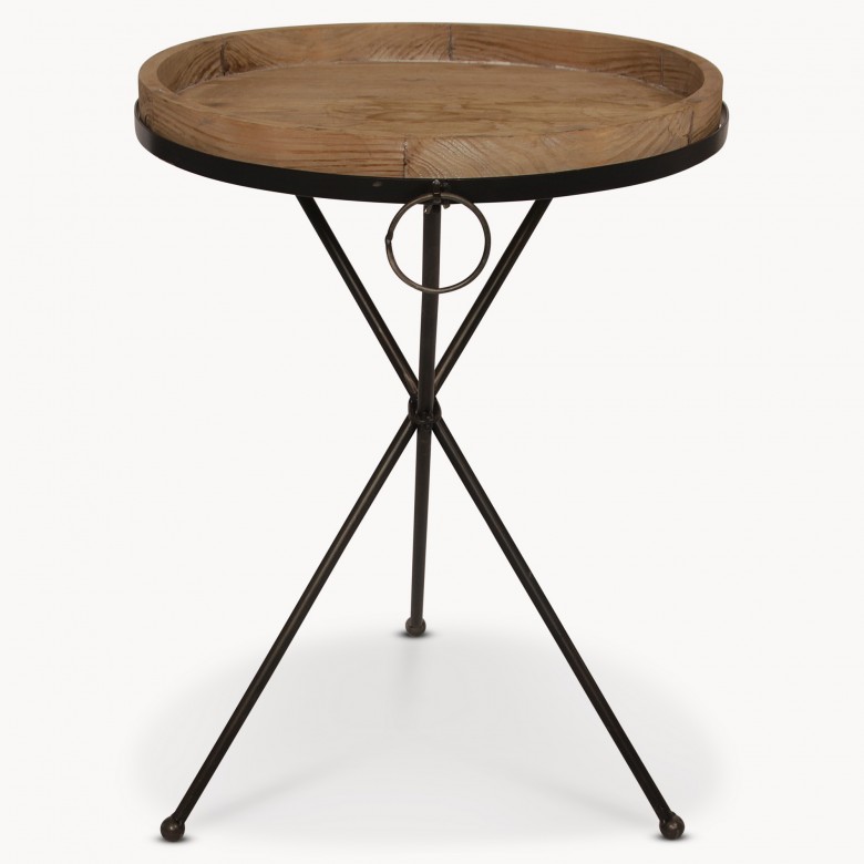 Granville Metal And Wood Side Table