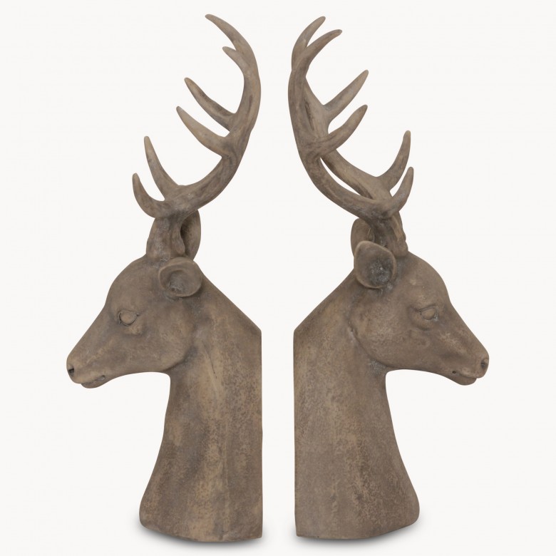 Kenton Set of 2 Deer Head Bookends One World