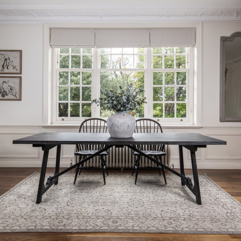 Monomoy Large Distressed Black Dining, Distressed Black Dining Room Table