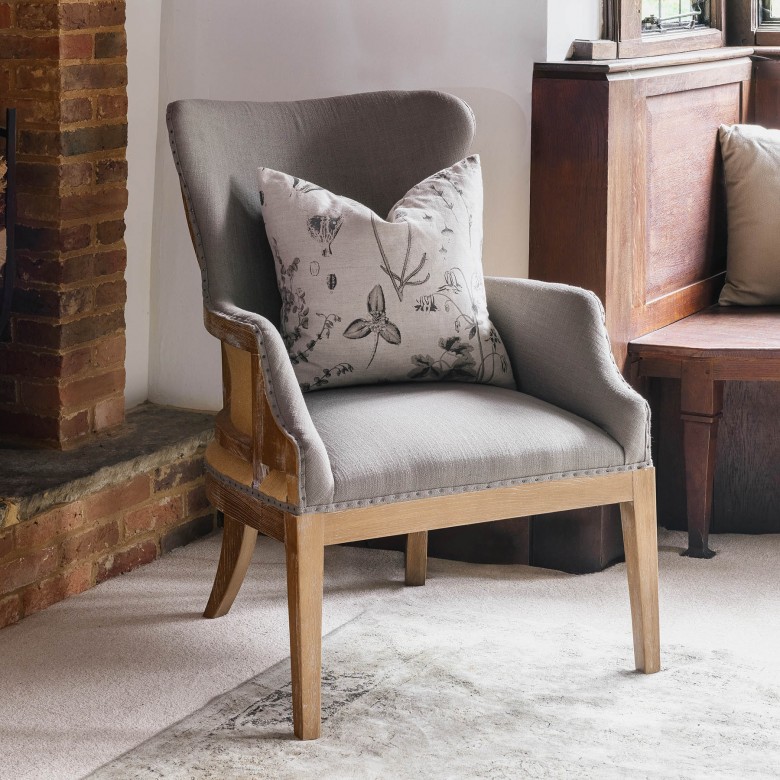 Grey hotsell linen armchair