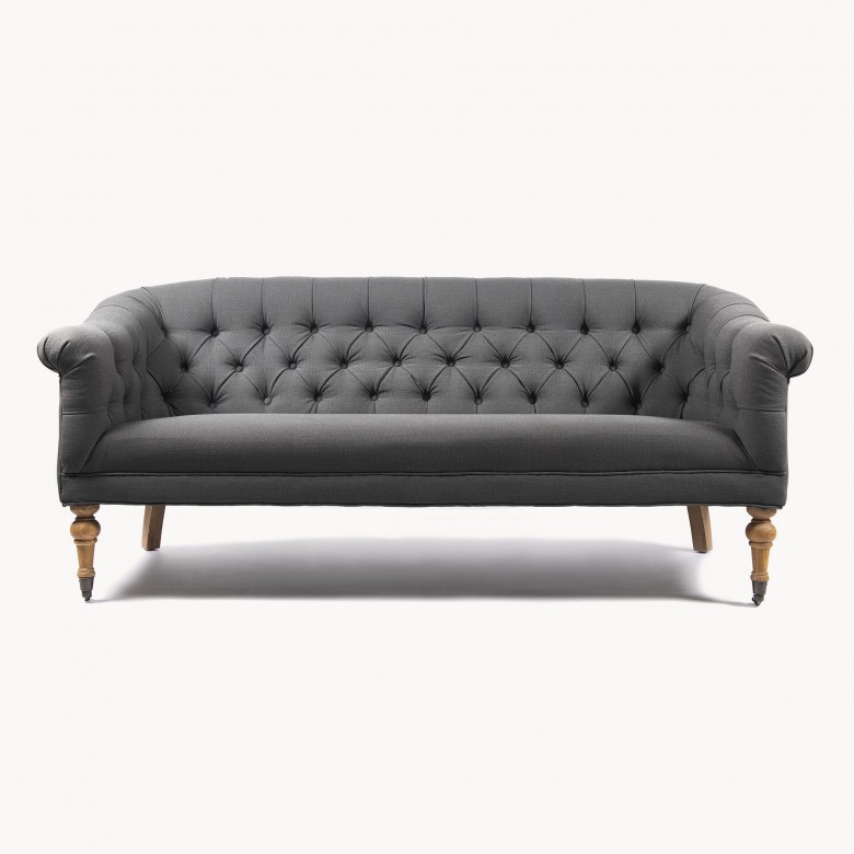 Norton Curved Charcoal On Back Sofa, Curved Back Sofa