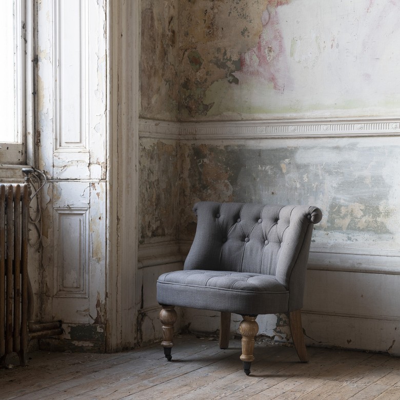 Grey armchair online for bedroom