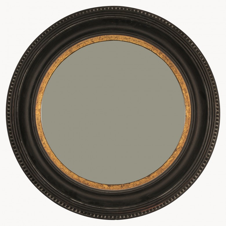 Wilton Black and Gold Rusty Round Mirror One World