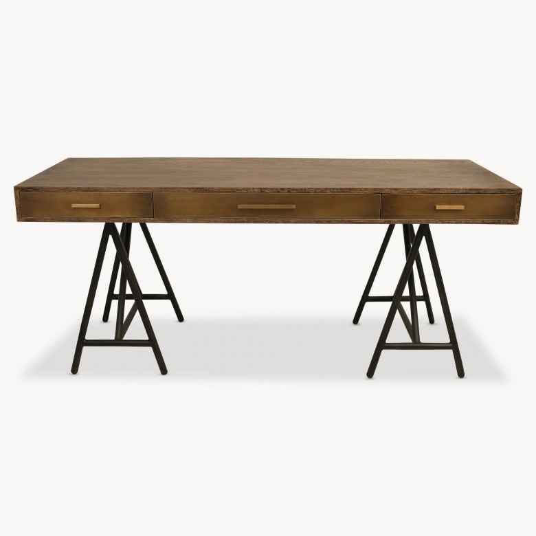 Woodcroft Desk On Trestle Legs One World