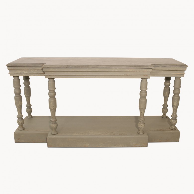 Woodcroft Stone Top and Colonial Grey Console Table Tables One World