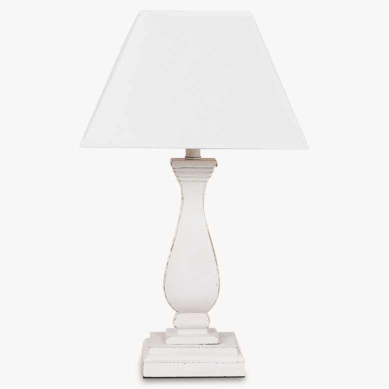 Mowbray Wooden Lamp Base With White Square Shade One World