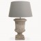Birkdale Stone Urn Lamp With Grey Shade Lighting One World