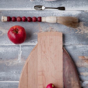 chopping board, sugar spoon, kitchen, red