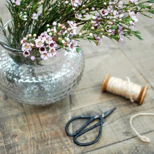 spring flowers displayed in glass vases by One World Trading