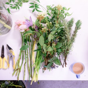 Arranging summer flowers