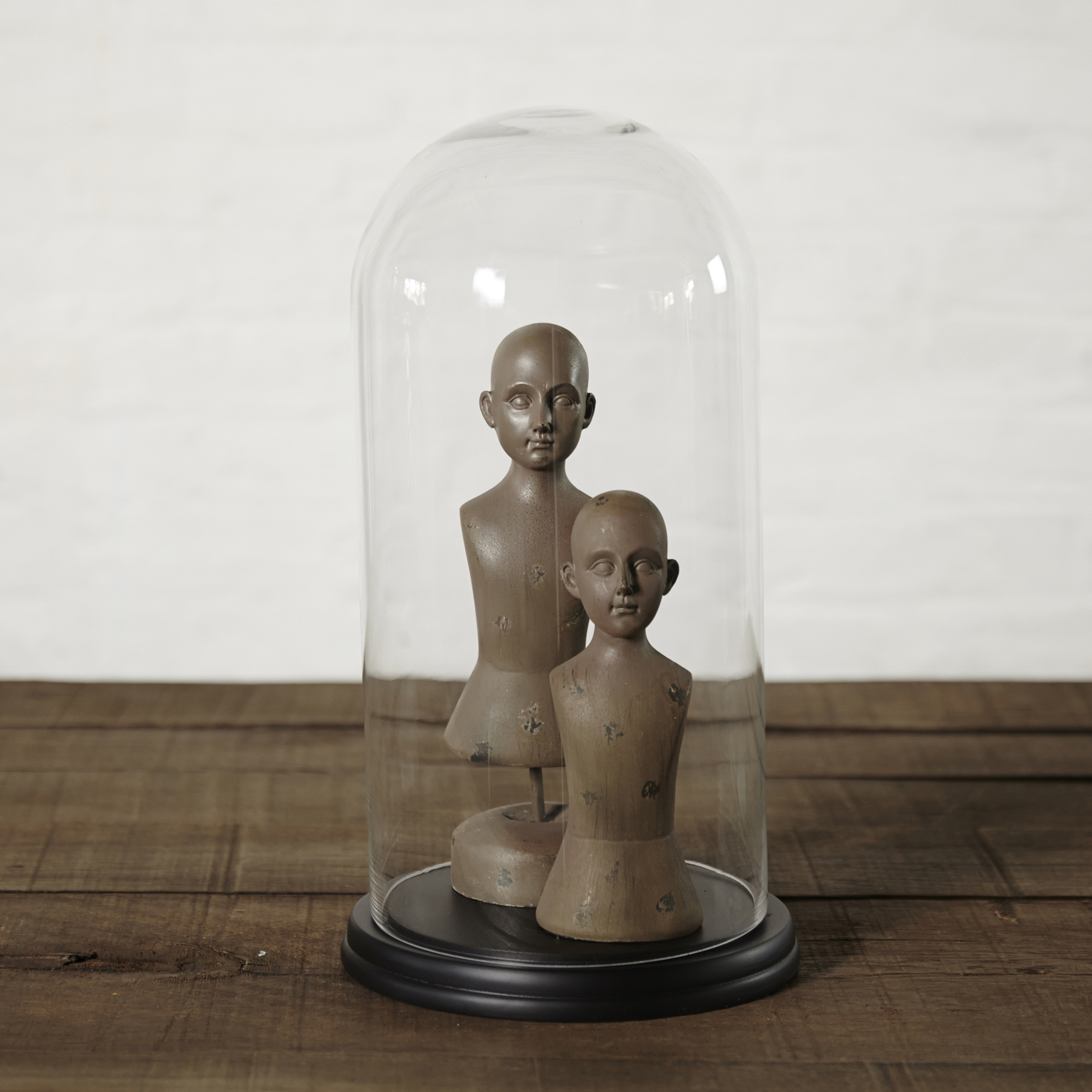 Milford Glass Dome with Wooden Base Tall Glassware One World