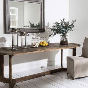 Large table with mirror above