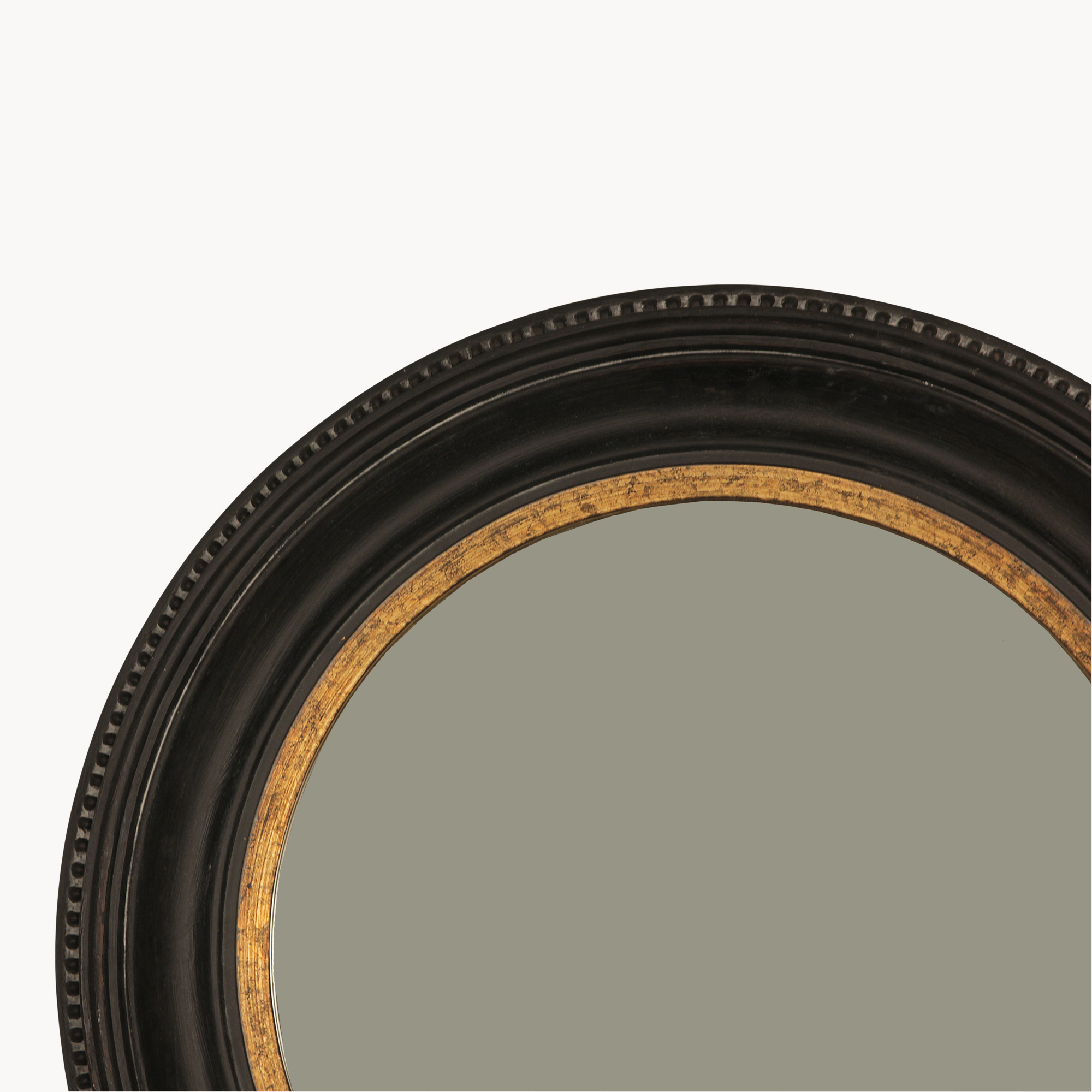 Wilton Black and Gold Rusty Round Mirror One World