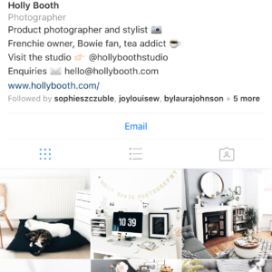 Holly Photo Booth Instagram profile