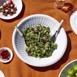 Large salad bowl with green salad