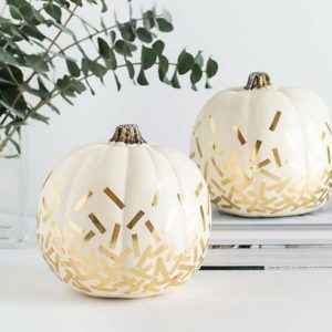 White and gold Halloween pumpkins